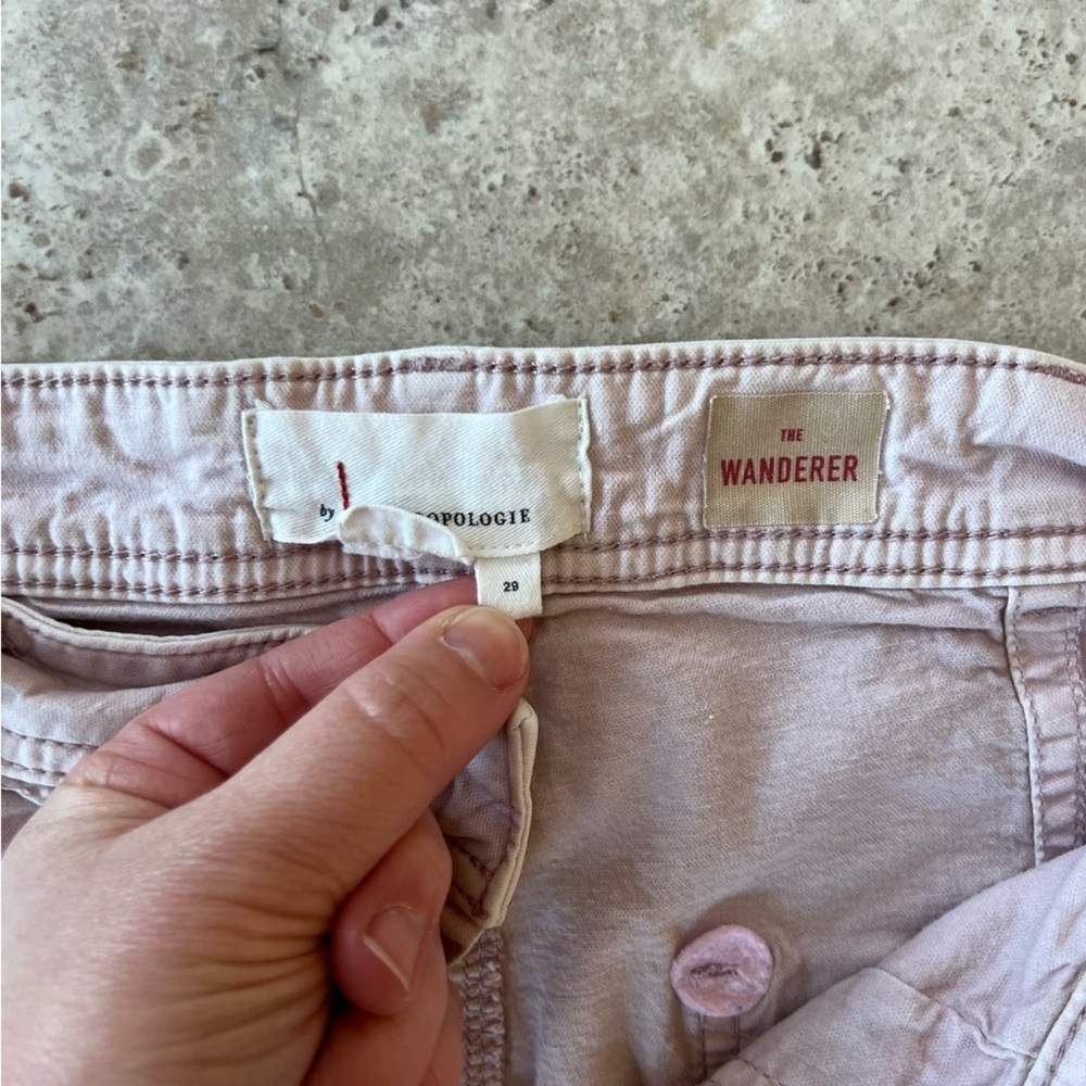 by Anthropologie ‘The Wander’ Linen Blend Utility Pant in Pale Pink, size 29 - Picture 8 of 10